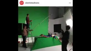 Green screen for movie set