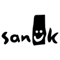 A black and white picture of the word sanok