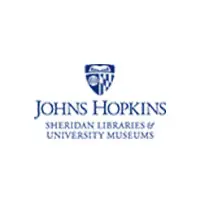 A blue and white logo for johns hopkins.