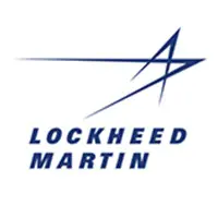 A blue and white logo of lockheed martin.